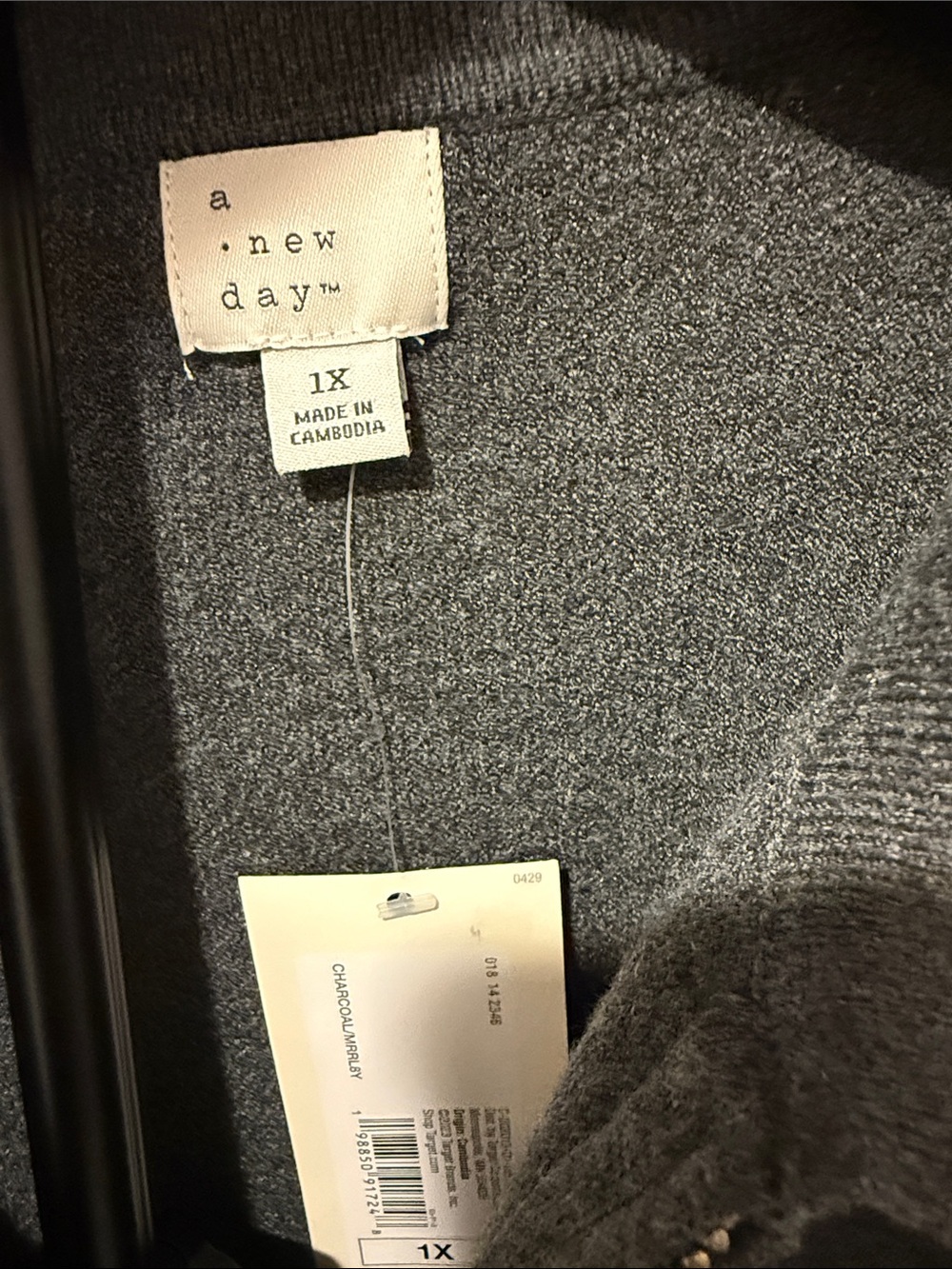 a new day Charcoal Zip-Up Collared Cardigan - Picture 4 of 6